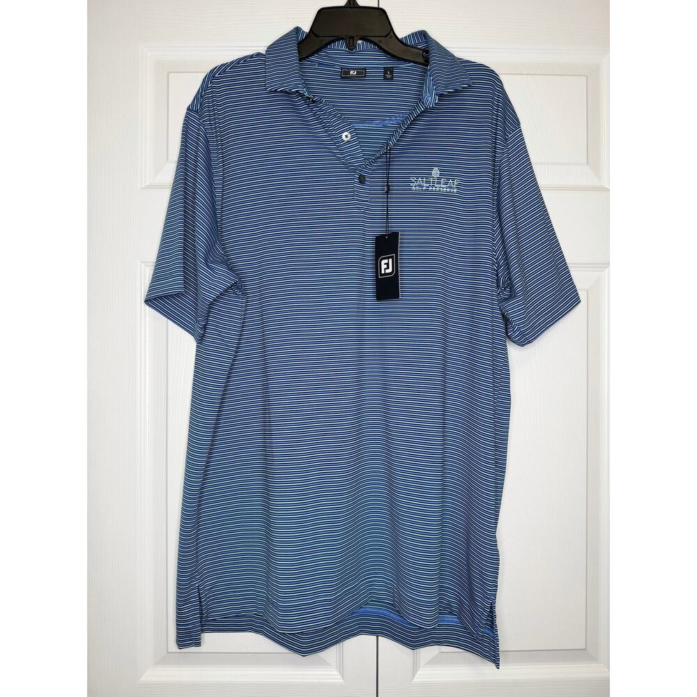 FootJoy ProDry Performance Golf Polo Shirt Size L Blue Green Stripes NWT